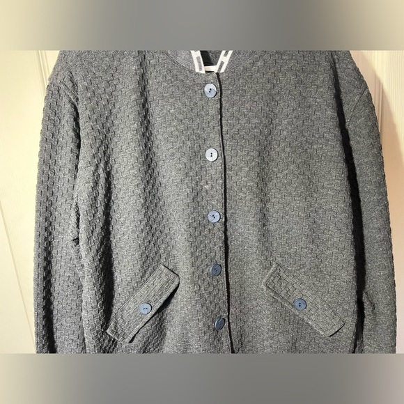 Vintage Bay Club Made USA Gray XL Button Cardigan Sweater Mr Rogers Pockets - Picture 3 of 12